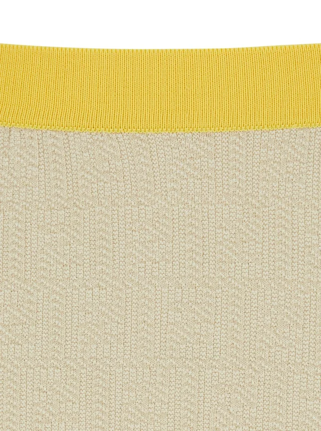 FENDI Beige Midi Skirt with FF Motif in Cotton for Women in Beige 100% Cotton, photo 6 of 6 from Gaudenzi Boutique