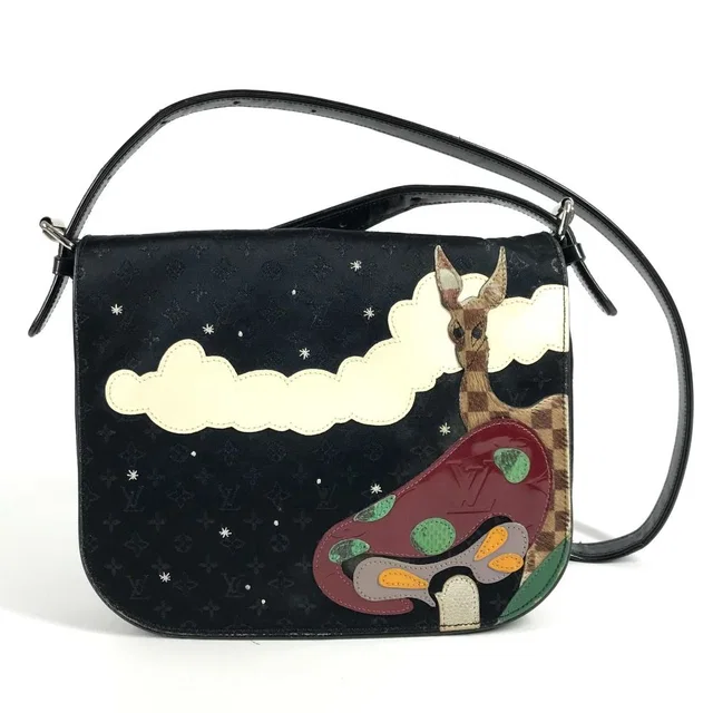 Louis Vuitton Shoulder Bag Comte de Fe Musette Satin Canvas Black in Black Canvas from The Reluxe