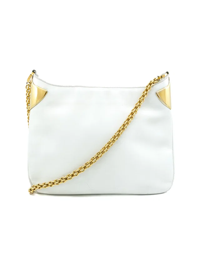 Gucci White Leather Shoulder Bag in White Leather from Arcade Vintage