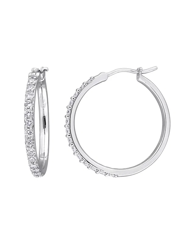 Created Forever Silver 0.98 ct. tw. Lab-Grown Diamond Hoop Earrings, image 1 of 1 from Rue La La