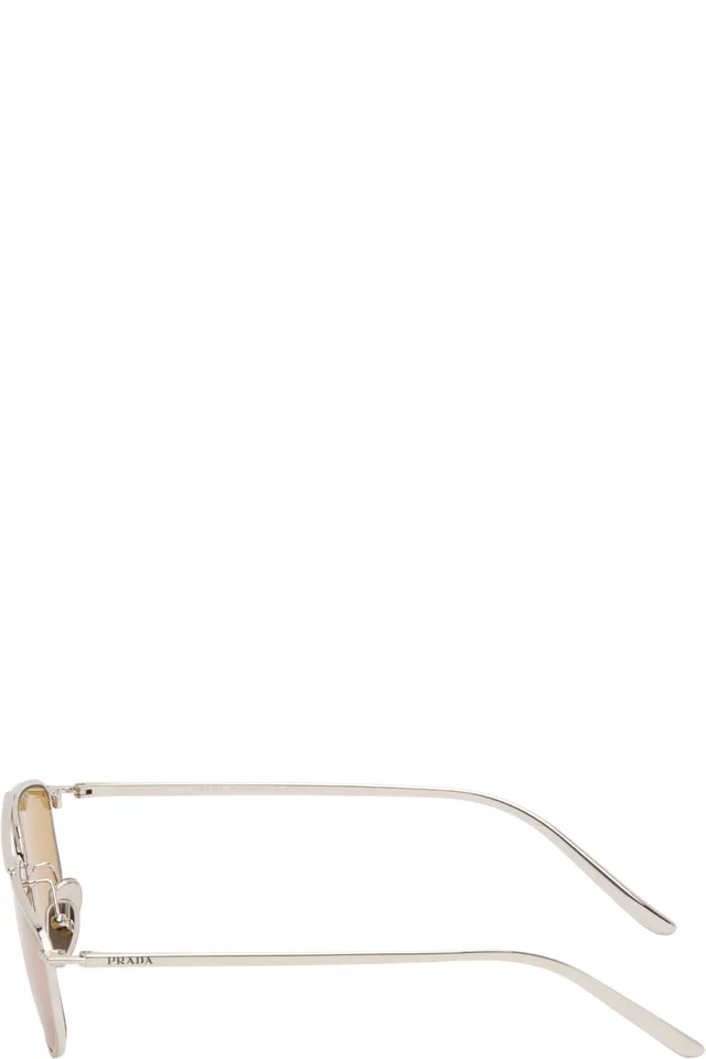 Prada Eyewear Silver Aviator Sunglasses, photo 3 of 3 from SSENSE