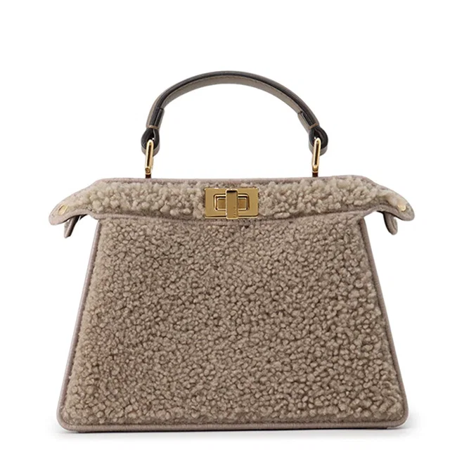 Fendi Peekaboo I See You Petit Gray8BN335 Mouton Leather in Leather from GALLERY RARE
