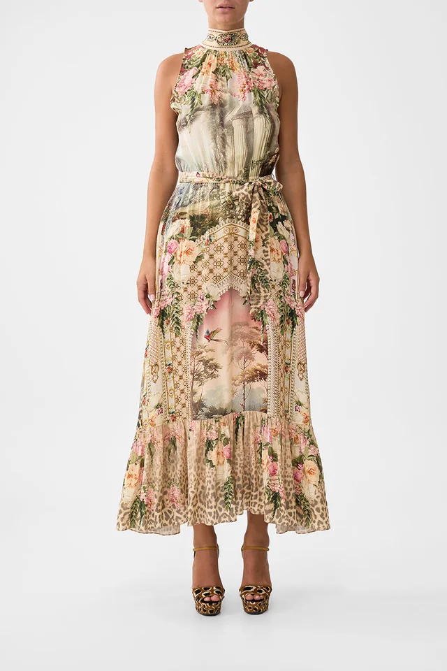 Camilla eBoutique NECKTIE DRESS WITH ELASTICATED WAIST WATERCOLOUR WONDERLAND from CAMILLA, photo 1 of 1