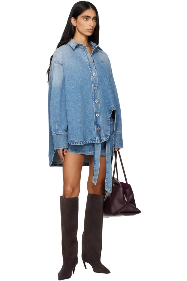 The Attico Blue Diana Denim Shirt, photo 5 of 8 from SSENSE
