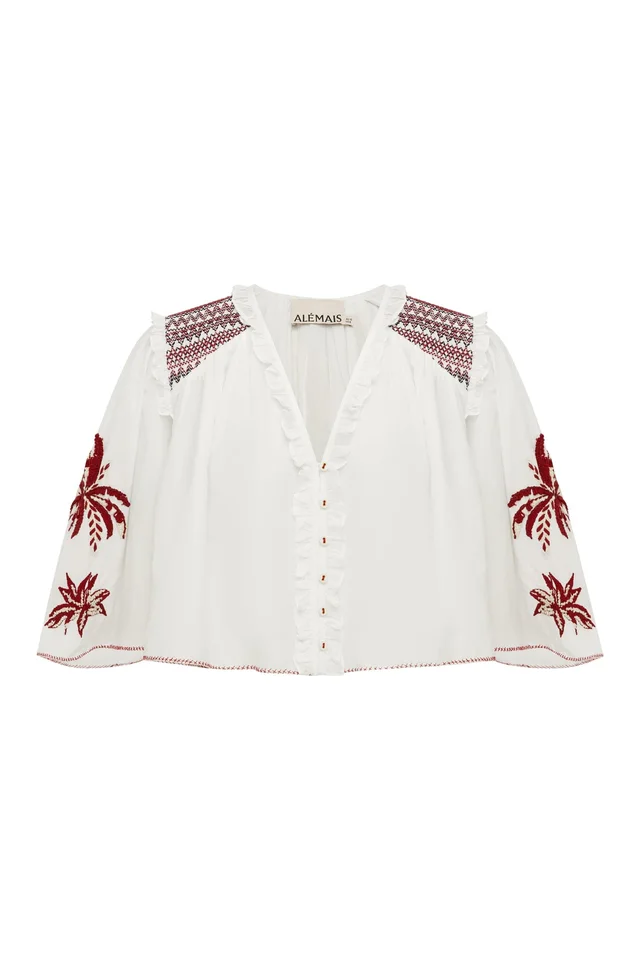 2601 - SUMMER 26 ODIE EMBROIDERED TOP from Alemais, photo 1 of 1
