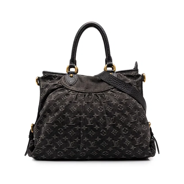 Black Louis Vuitton Monogram Denim Neo Cabby GM Satchel in Black Denim from Designer Revival
