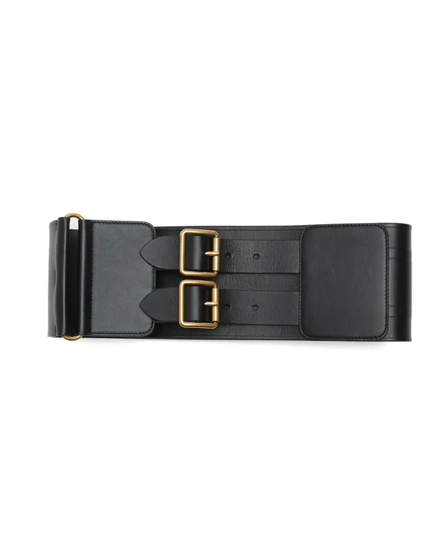 Dior Wide Leather Waist Belt, Size 70 in Leather from A Retro Tale