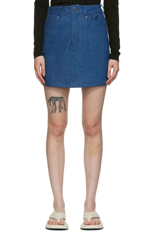 Maiden Name SSENSE Exclusive Indigo Lindsey Miniskirt, image 1 of 1 from SSENSE