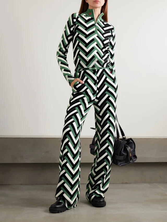 PERFECT MOMENT Embroidered wool wide-leg pants in Green, photo 2 of 2 from NET-A-PORTER (Canada)