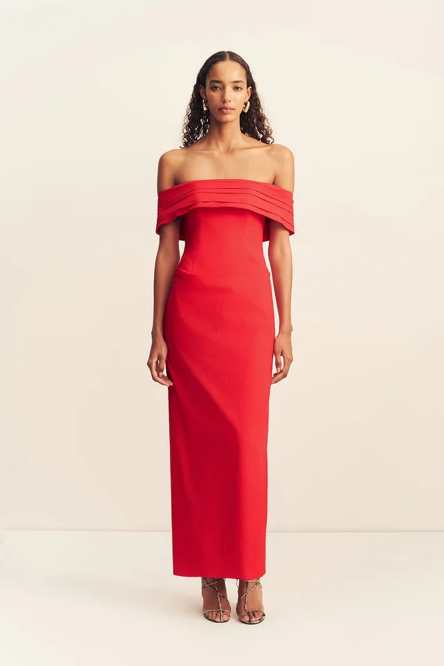 Shona Joy CAMPBELL OFF SHOULDER FITTED MAXI DRESS - GOJI from Shona Joy, photo 1 of 1