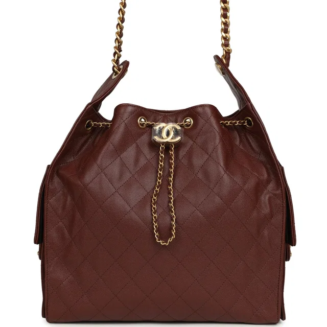 Chanel Medium 25 Hobo Bag Brown Caviar Antique Gold Hardware in Brown Caviar leather from Madison Avenue Couture