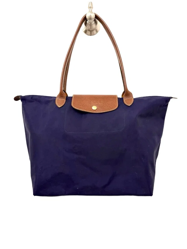 Longchamp Le Pliage Large Nylon Shoulder Tote Bag Navy Blue in blue|brown|red Nylon from Poshmark