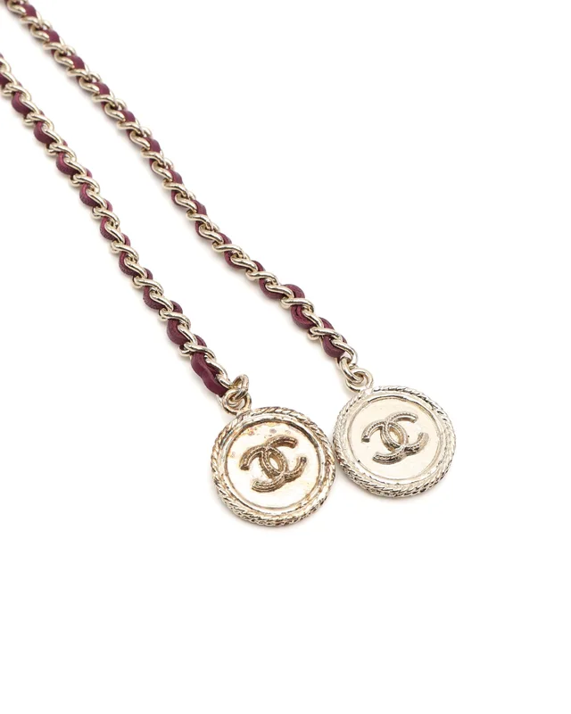 Chanel Coco Mark Necklace in Leather from A Retro Tale, photo 5 of 5