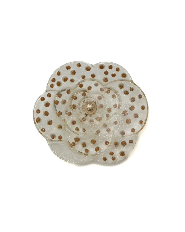 Chanel Coco Mark Camellia Resin Pin Brooch in Resin from A Retro Tale, photo 2 of 3