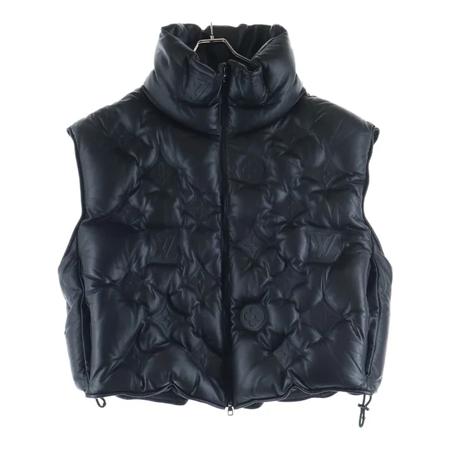 Louis Vuitton Monogram Boyhood Puffer Vest Leather Down Black in Black Leather from The Reluxe