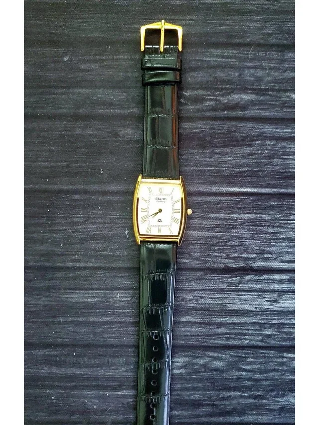 Vintage Mens Seiko Barrel Gold White Watch New Mvt Bat in gold|black from Poshmark