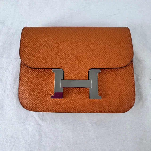 Hermès Constance Slim Wallet in Epsom, Epsom Leather, Metal from Reowned