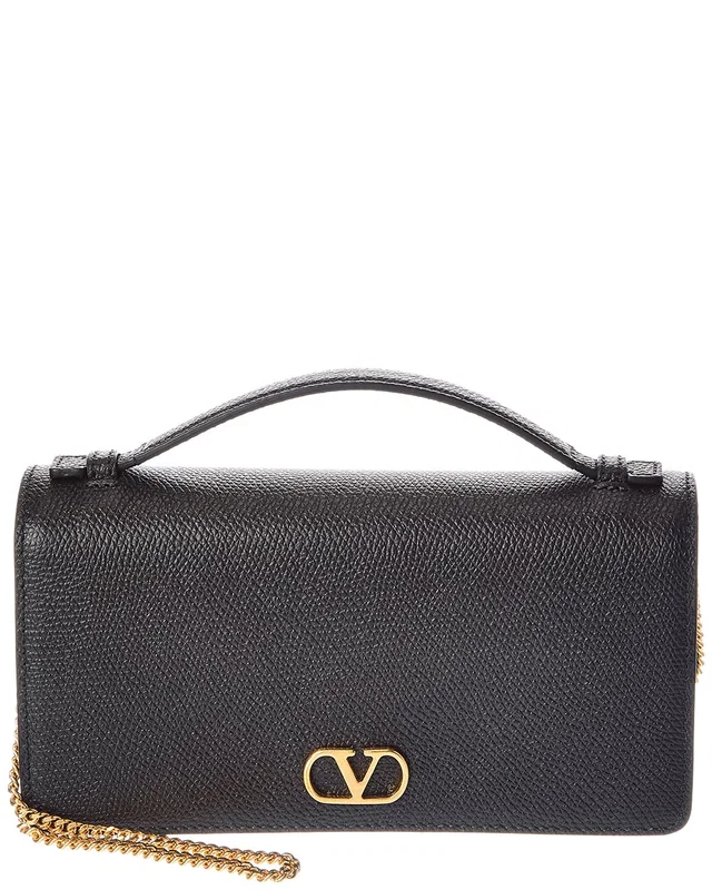Valentino VLogo Signature Leather Wallet On Chain, image 1 of 1 from Rue La La