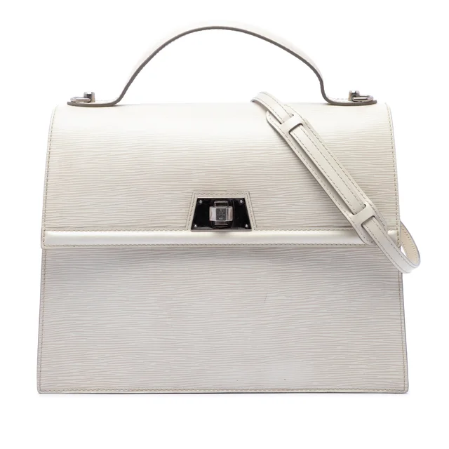 White Louis Vuitton Epi Sevigne GM Satchel in White Leather from Designer Revival