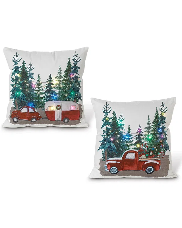 Gerson International™ Gerson International S/2 16-In H B/O Lighted Fabric Holiday Design Pillows, image 1 of 1 from Rue La La