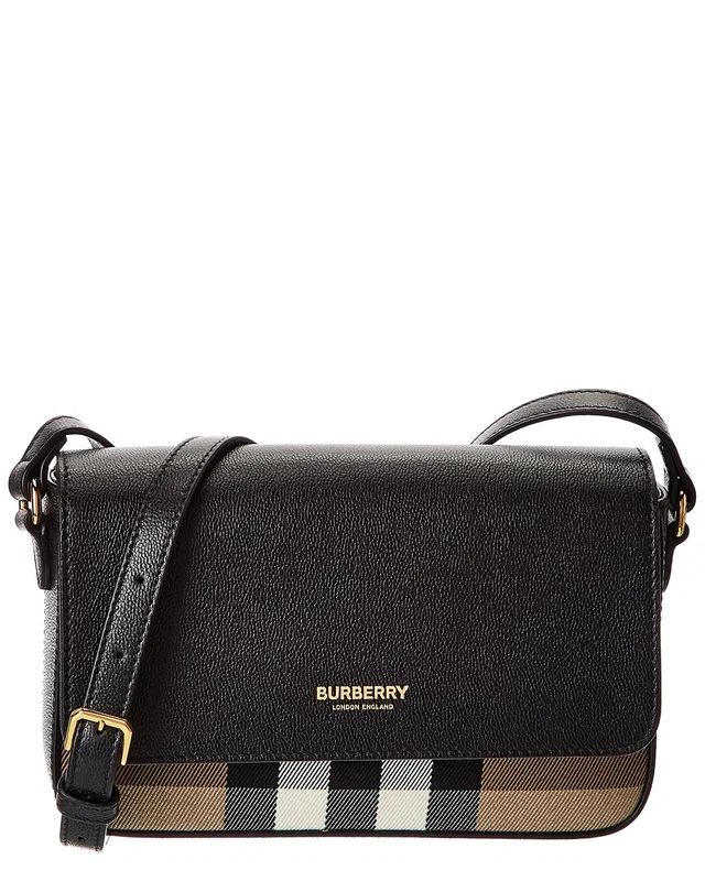 Burberry Check Canvas & Leather Crossbody, image 1 of 1 from Gilt