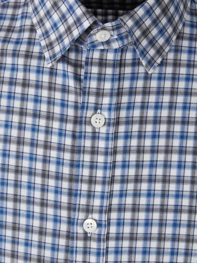 Canali Curved Hem Plaid Shirt, photo 3 of 4 from SENSER