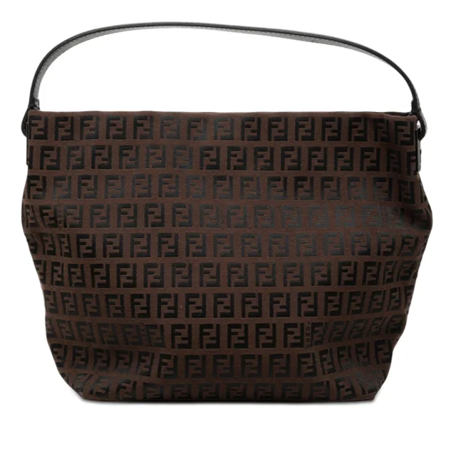 Brown Fendi Zucchino Canvas Handbag in Brown Canvas from Designer Revival