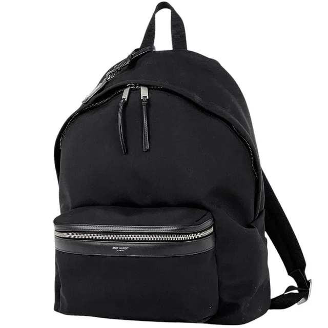 Saint Laurent Backpack City Canvas Black in Black Canvas from The Reluxe