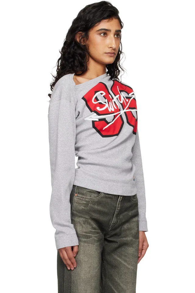 Vivienne Westwood Gray 96 Switch Long Sleeve Hebo T-shirt, photo 2 of 4 from SSENSE