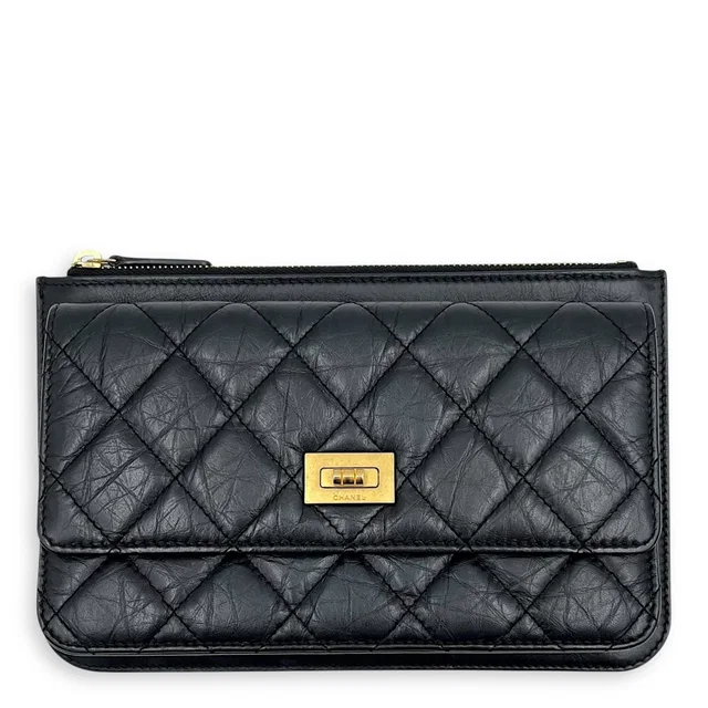 Chanel 2.55 Shoulder Bag Black in Black Calfskin from Luxury Promise