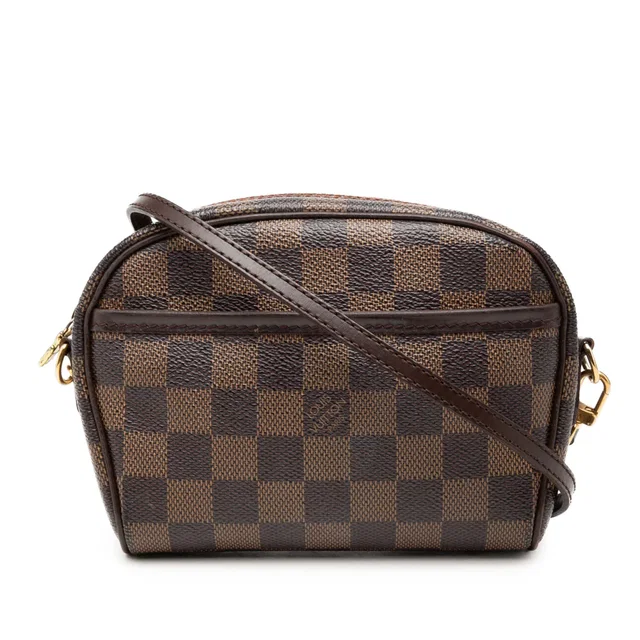 Brown Louis Vuitton Damier Ebene Ipanema Pochette Crossbody Bag in Brown Canvas from Designer Revival