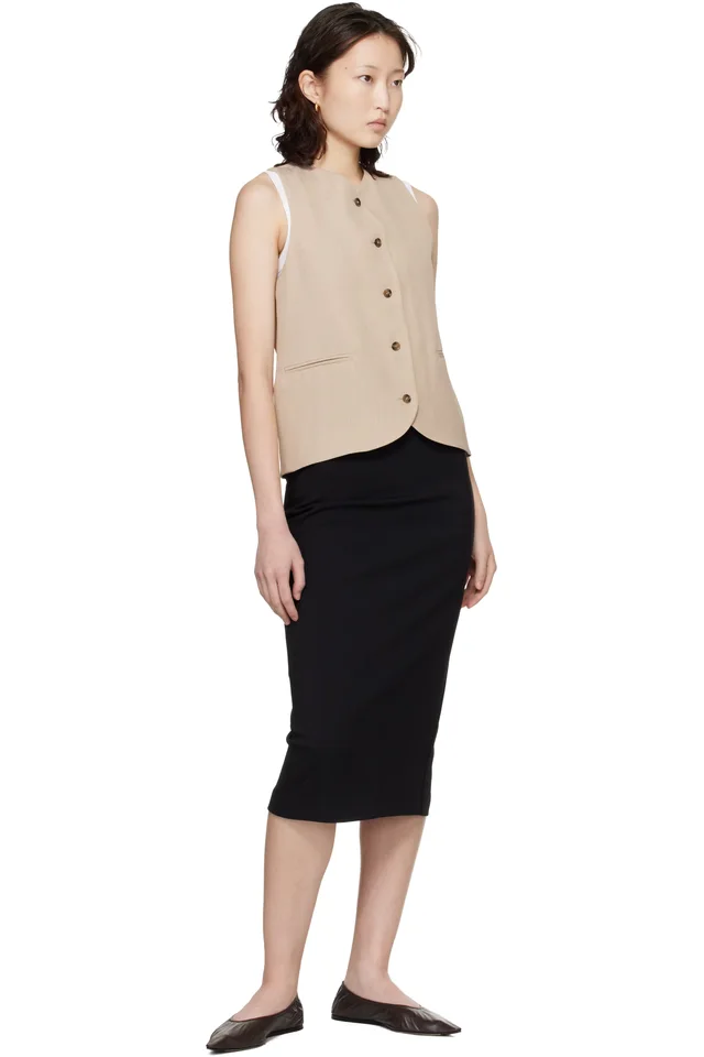 Loulou de Saison Beige Paco Tailored Waistcoat, photo 4 of 4 from SSENSE