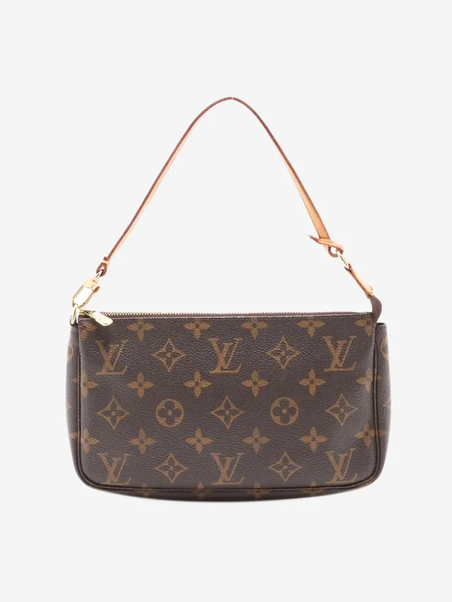 Louis Vuitton Brown vintage 1999 Monogram Pochette bag in Brown Coated canvas from Sign of the Times