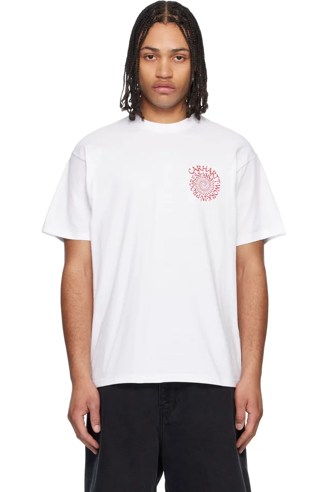 Carhartt Work In Progress White Spirals T-shirt, image 1 of 1 from SSENSE