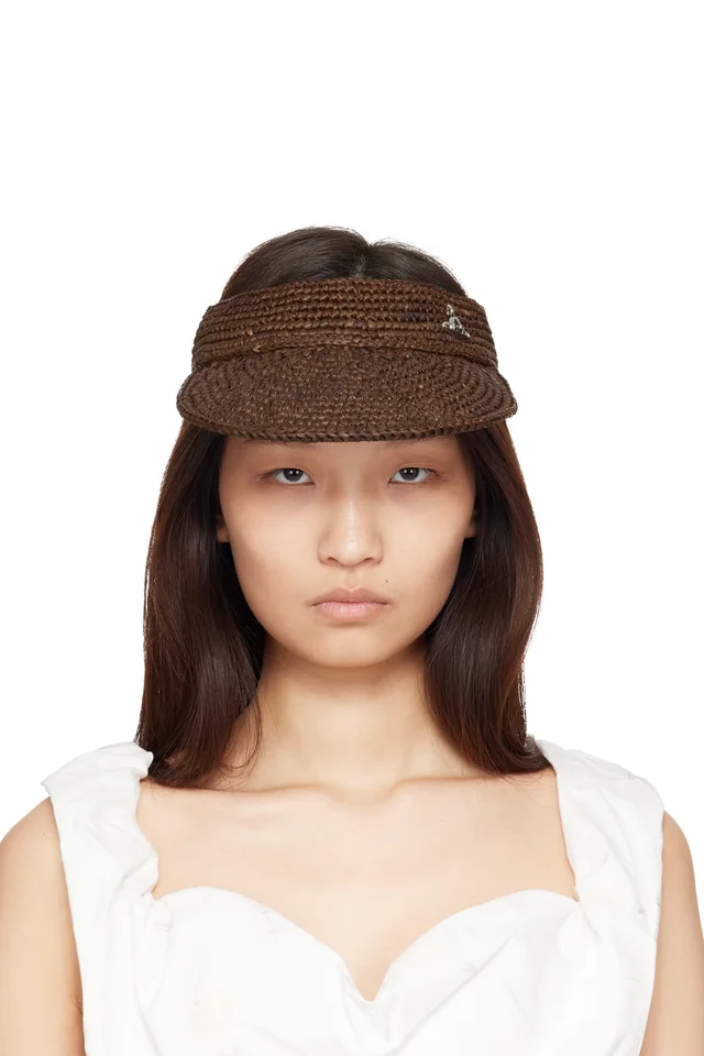 Vivienne Westwood Brown Raffia Visor, image 1 of 1 from SSENSE
