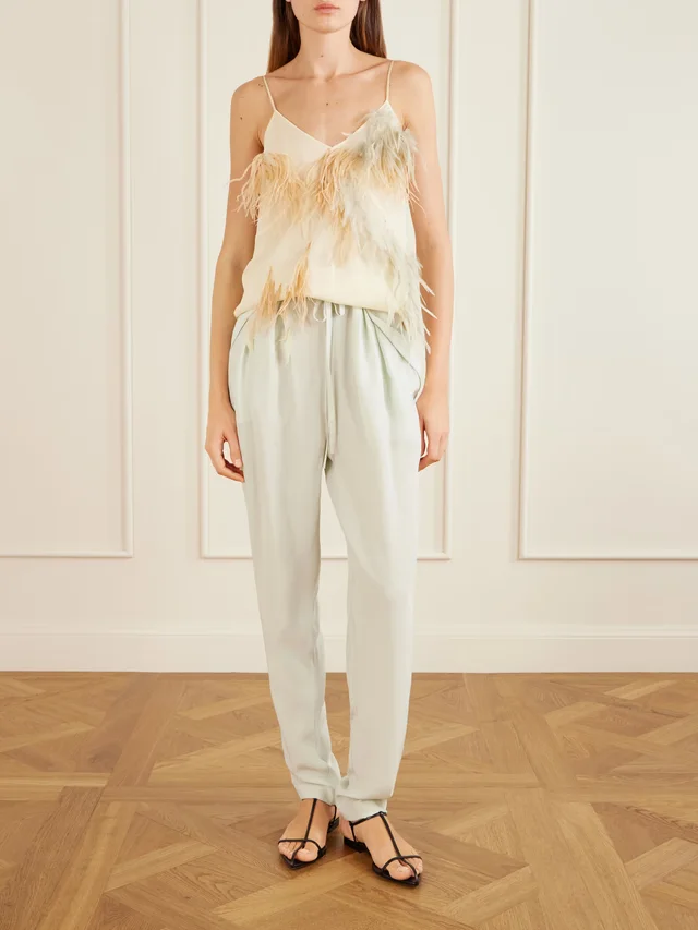 SHARON WAUCHOB The Vardar silk-blend straight-leg pants in Green, photo 2 of 2 from NET-A-PORTER (Canada)