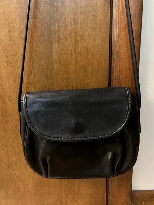 Coach Vintage Cafe Black Leather Flap Crossbody Bag in black Leather from Poshmark, photo 2 of 3