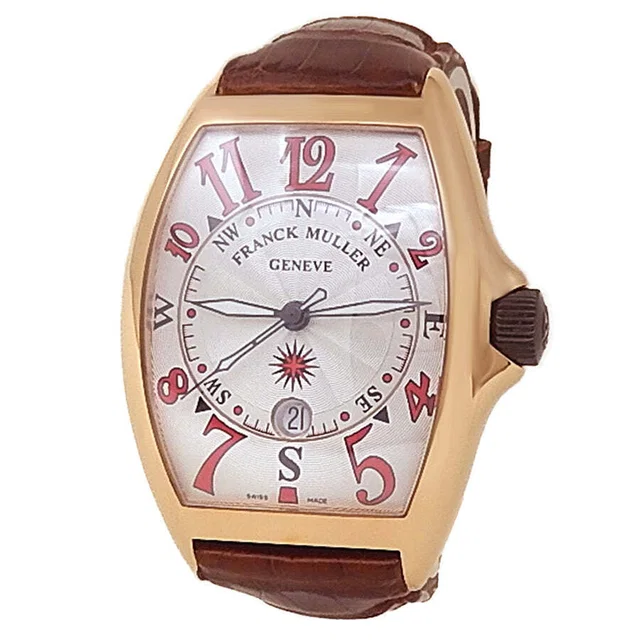Franck Muller Mariner Automatic Silver Dial Mens Watch 8080 SC DT in brown|pink|silver|gold|red|gray|black Leather from Jomashop.com