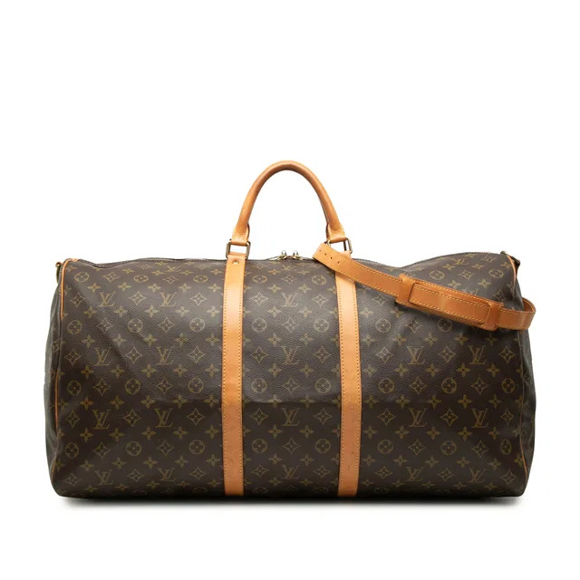 Brown Louis Vuitton Monogram Keepall Bandouliere 60 Travel Bag in Brown Coated canvas from Designer Revival
