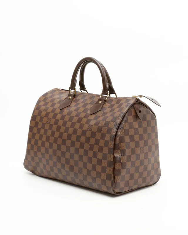 Louis Vuitton Damier Ebene Speedy 35 Bag in Brown Canvas from A Retro Tale, photo 2 of 10