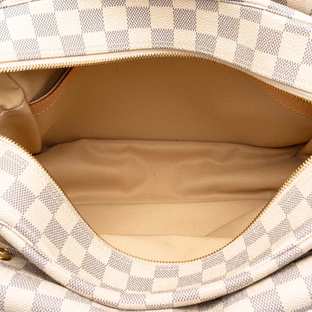 White Louis Vuitton Damier Azur Naviglio Crossbody Bag in White Canvas from Designer Revival, photo 2 of 2