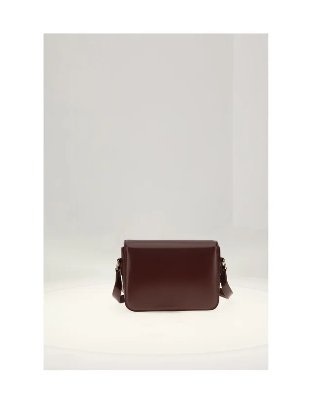 Celine Teen Triomphe Shoulder Bag — Brown Calf Leather in Brown Calfskin from HEWI