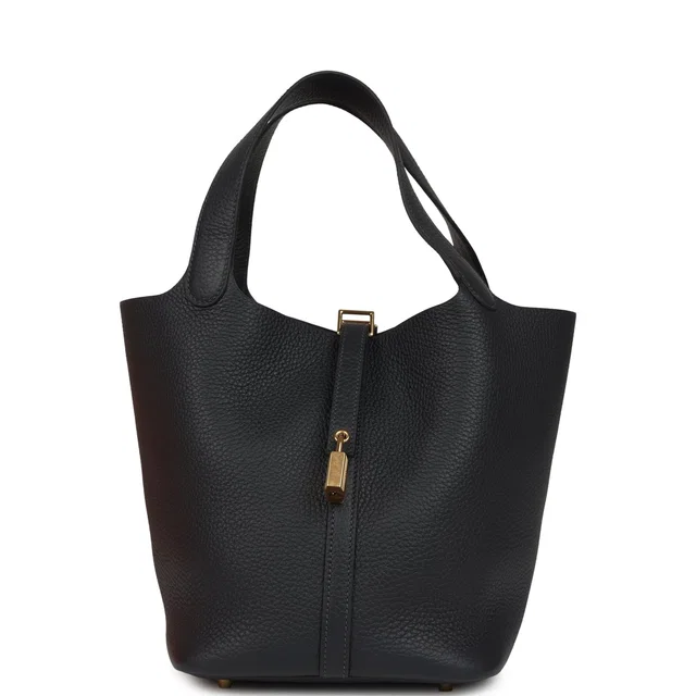 Hermès Picotin Lock 22 Caban Clemence Gold Hardware in Clemence leather from Madison Avenue Couture