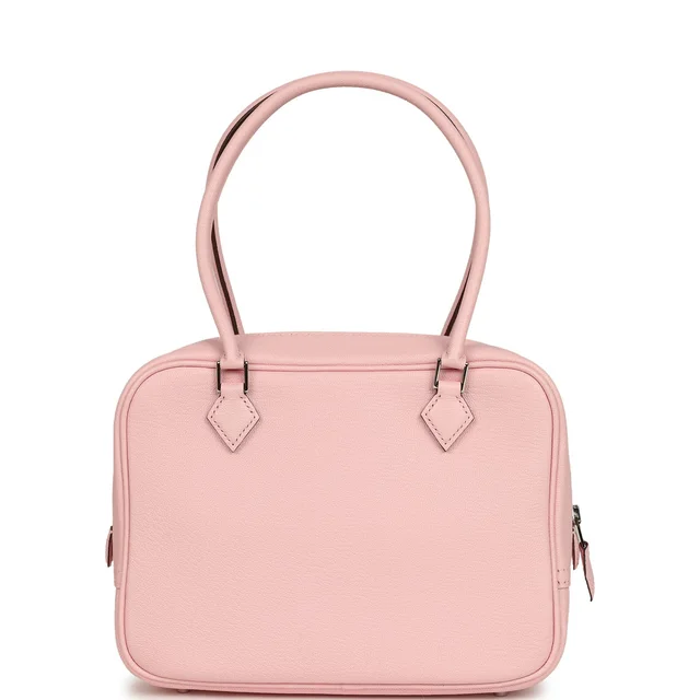 Hermès Mini Plume 21 Bag Rose Sakura Chevre Palladium Hardware in Pink Goatskin from Madison Avenue Couture, photo 2 of 2