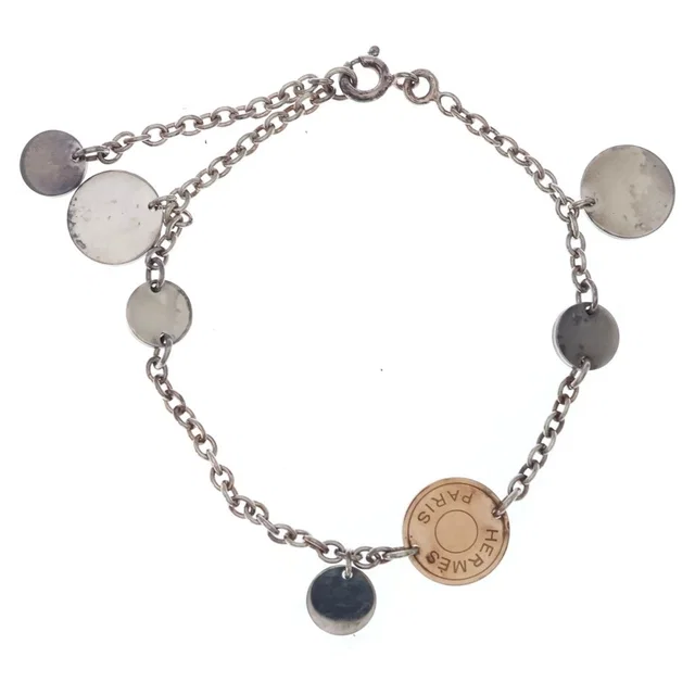 Hermès Exuri Bracelet White Gold Pink Chain in White from The Reluxe