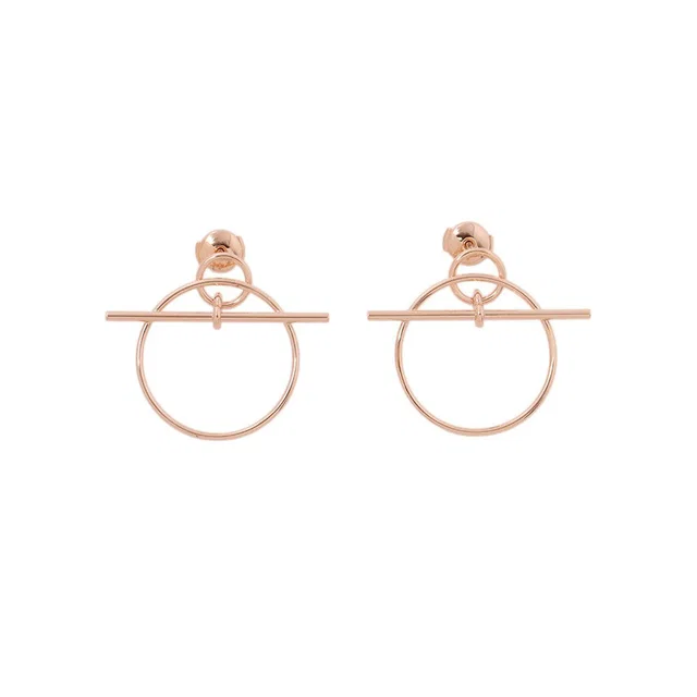 Hermès Echappee Loop Earrings Size PM 18K Pink Gold in Pink from GALLERY RARE
