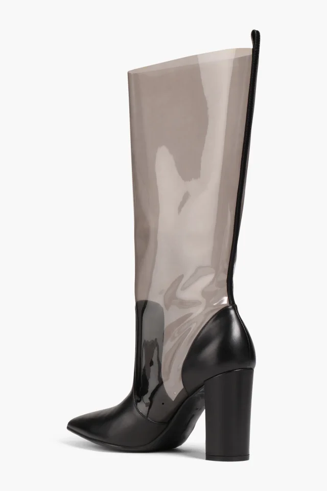 Gianvito Rossi TPU and Leather Knee-High Boots in Black, photo 3 of 4 from THE OUTNET