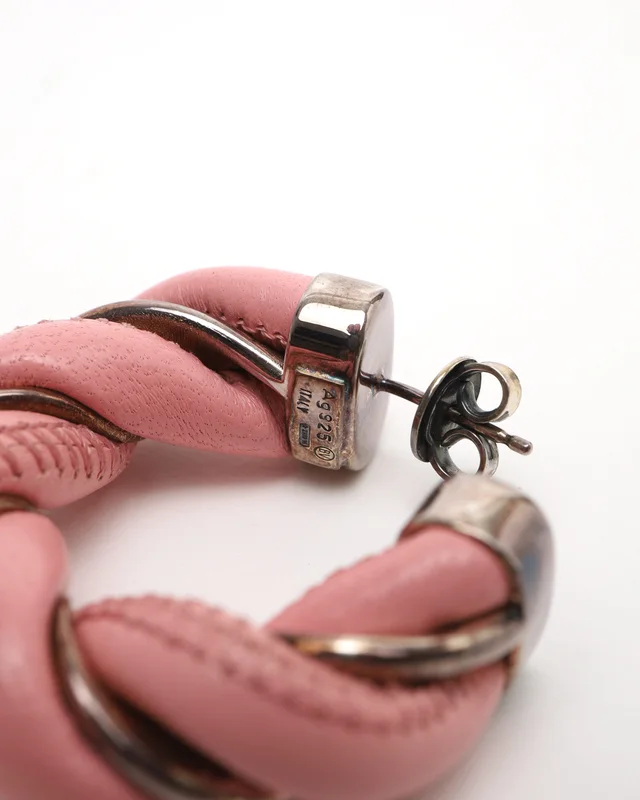 Bottega Veneta Twisted Hoop Earrings in Leather from A Retro Tale, photo 5 of 5