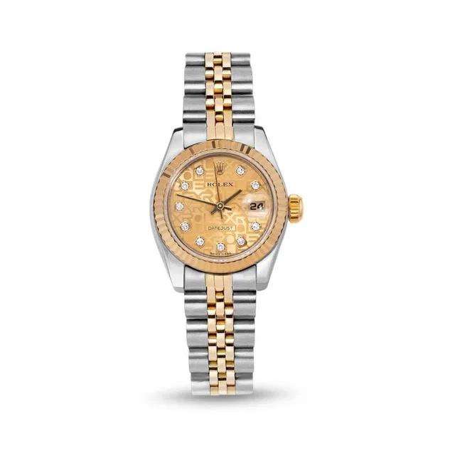Rolex Datejust Automatic Chronometer Diamond Champagne Dial Ladies Watch 179173 CDJ in silver|yellow|gold|gray|neutral|white from Jomashop.com