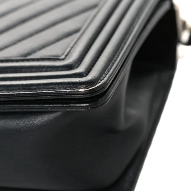 Chanel Chevron Quilted Medium Boy Flap Black in Black Lambskin from FASHIONPHILE, photo 11 of 11